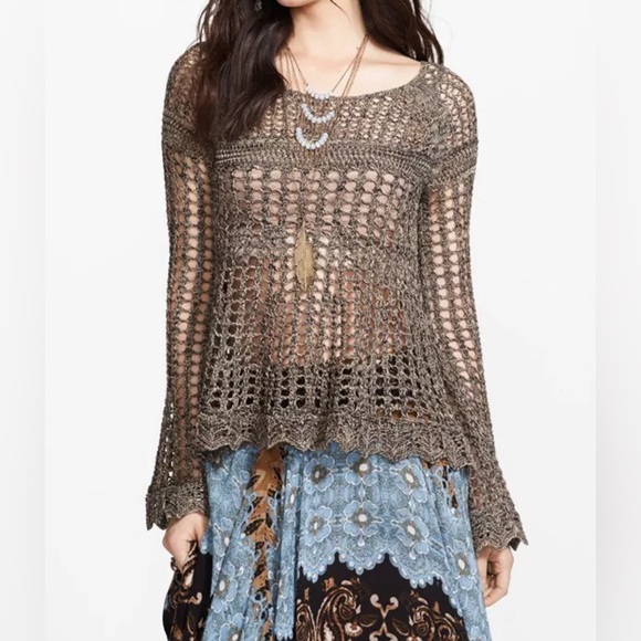 Free People Tops - Free People - Women’s Annabelle Crochet Pullover Top Size Small